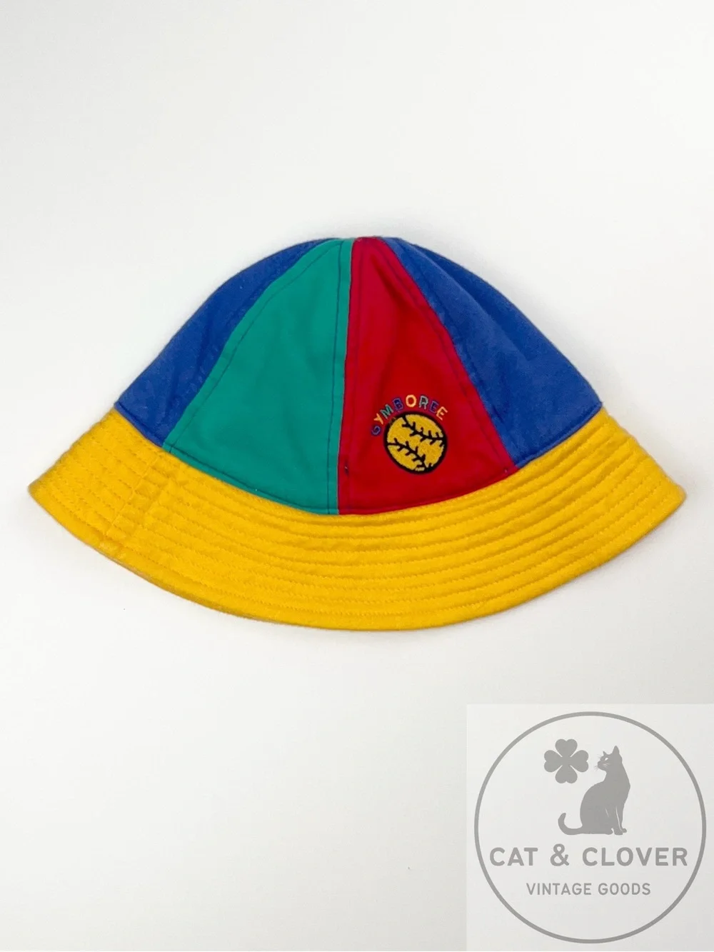 Gymboree 1995 Play Sports Rainbow Tag Color-Block Embroidered Bucket Hat XS